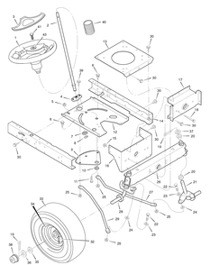 Steering Diagram and Parts List for 405606X50C 2007 Briggs and Stratton Lawn Tractor